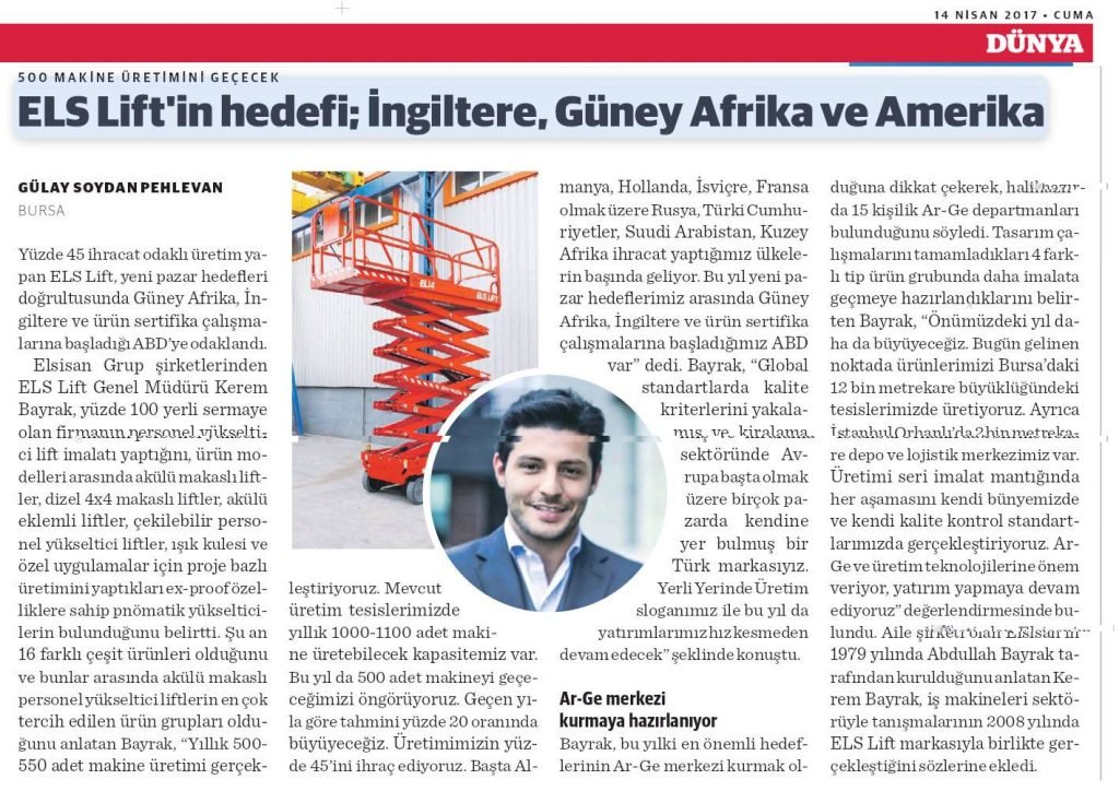 ELS Lift`in Hedefi: İngiltere